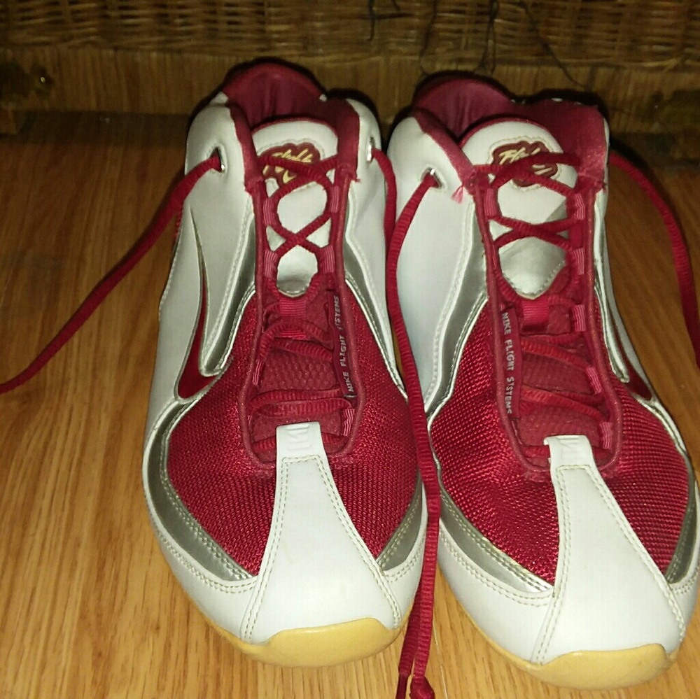 Nike red and white shoes